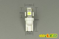 画像1: T10 5050 3chip 5LEDバルブ 白色