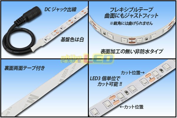画像2: 2835テープLED 非防水 赤色 5m/600LED (2)