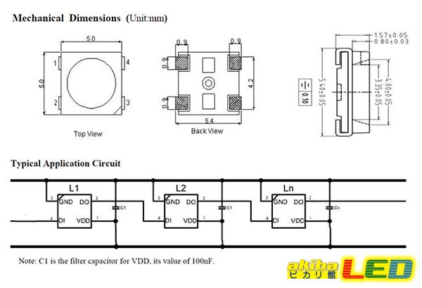 画像2: WS2812B-V6 NeoPixel RGB (2)